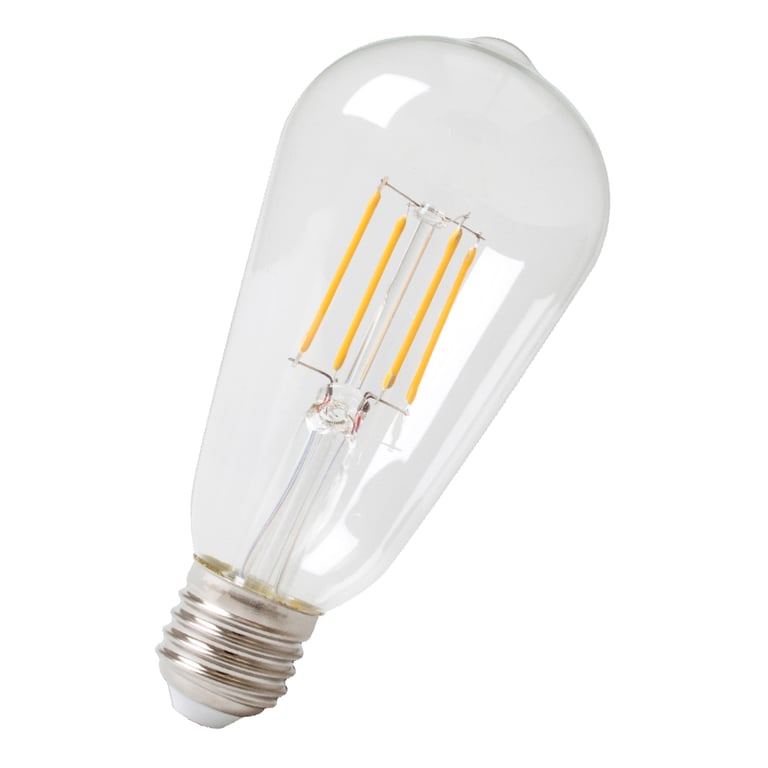 Calex LED Full Glass Filament Rustik Lamp  220-240V 6W 600lm E27 ST64, Clear 2700K, energy label A+