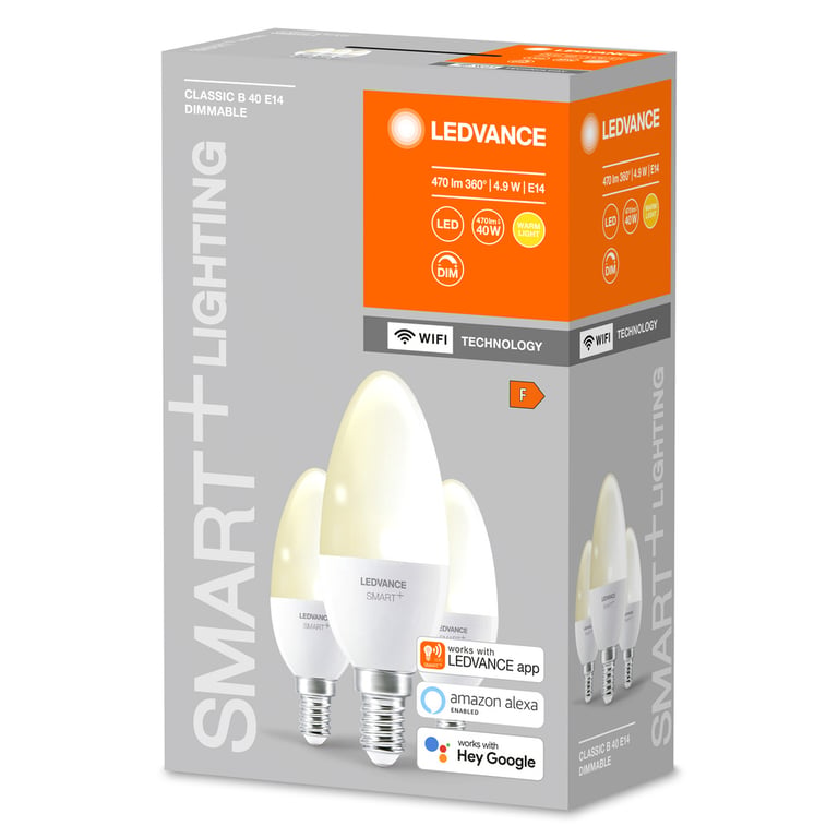 SMART+ WiFi Candle Dimmable 40 5 W/2700K E14 (CS à 3 PCE)