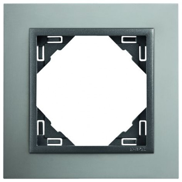 Efapel metallo/metaal afdekr. 1v aluminium/grijs