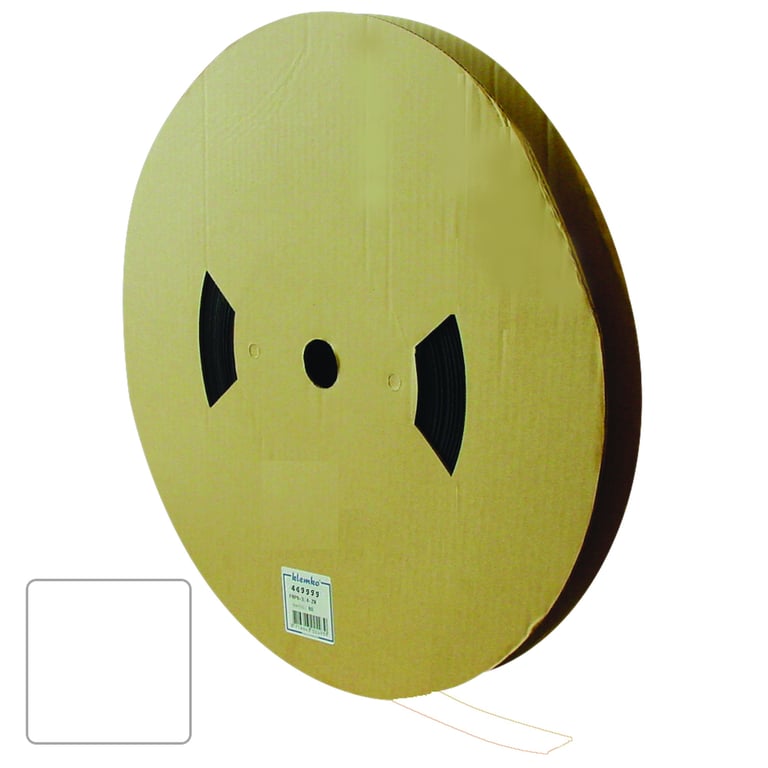 KLEMKO FP1-WI-1.2 - Haspel Krimpkous Polyolefin Wit krimpt 1:2 D=1.2mm