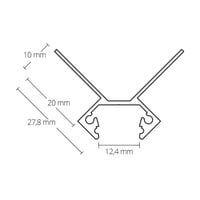 FP5 LED tegel profiel BUITENSTE HOEK 250 cm, LED Strips max.