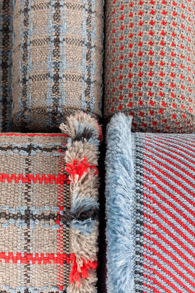 Buitenkleed Gan Garden Layers Tartan Blauw