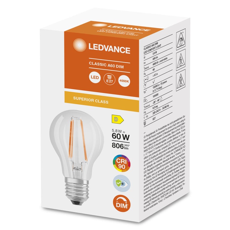 LED SUPERIOR CLASSIC A 60 5.8 W/4000 K E27