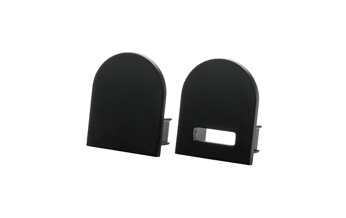StripLine Zwart opbouweenheid Eindstuk round kit