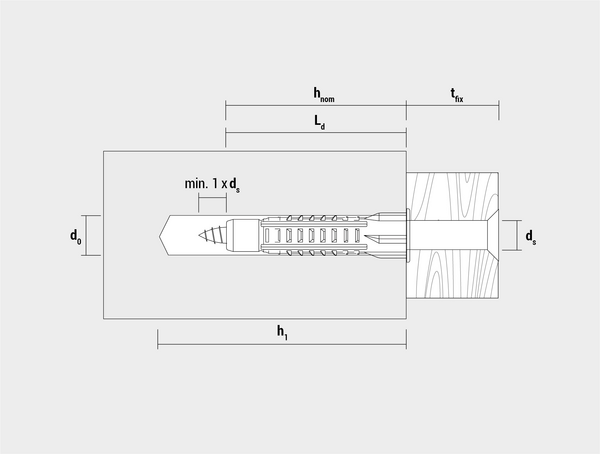 Universeelplug nylon, zonder kraag, 6x40mm