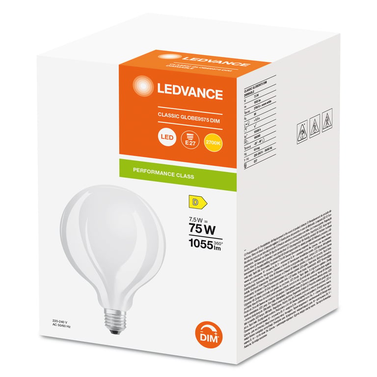 LED CLASSIC GLOBE DIM P 7.5W 827 FIL FR E27