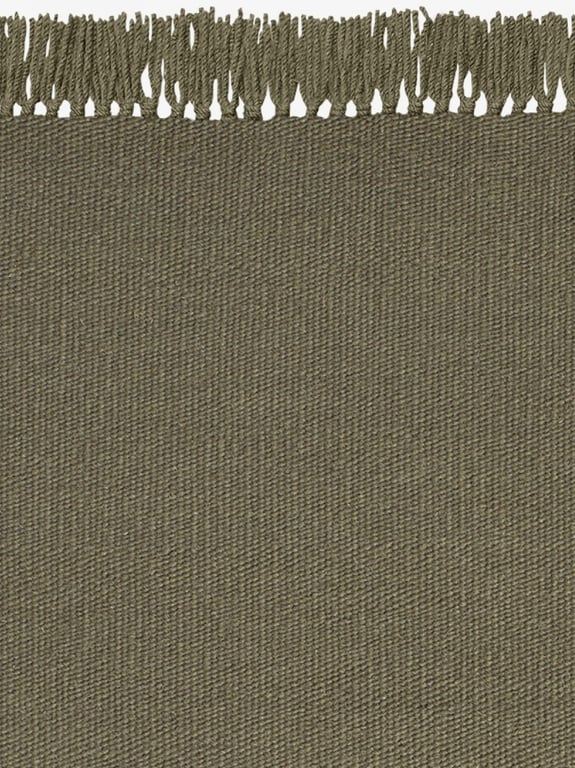 Kvadrat vloerkleed Kelim Coloured Fringes Legerbruin C7474