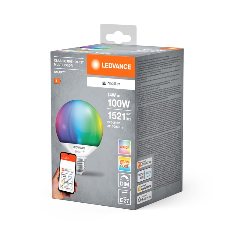 SMART+ MATTER GLOBE MULTICOLOR 14W 827...865 Multicolor E27
