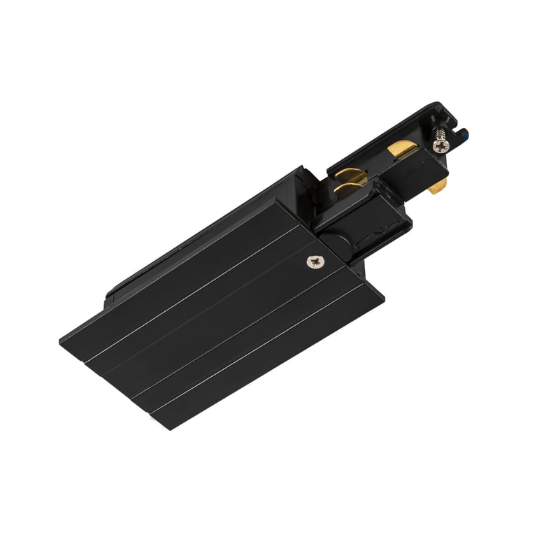 Eindvoeding, voor S-TRACK 3-fase-inbouwrail, aarde links, zwart, DALI