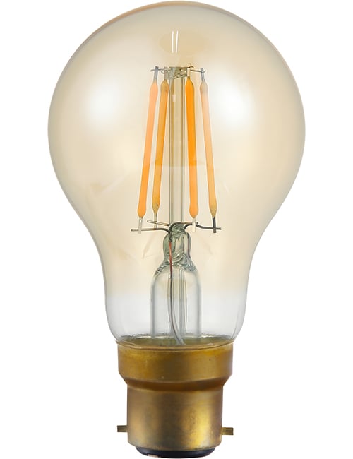 LED Ba22d Fila GLS A60x105 230V 400Lm 4W 825 AC Gold Dim
