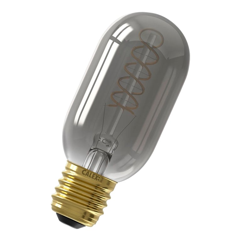 Calex LED Flex Filament Tubular lamp T45 220-240V 4W E27 100lm 2100K Titanium, dimmable, energy label B