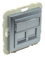 Efapel sokkel en centraalplaat tbv 2*rj45 aluminium