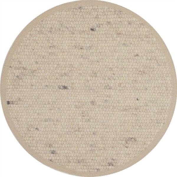 Rond wollen vloerkleed Arna Offwhite 03