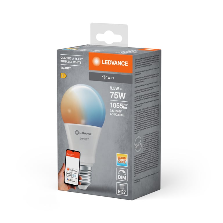 SMART+ WiFi Classic Tunable White 230V TW FR E27 SINGLE PACK