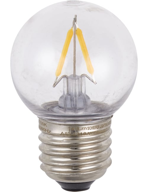 Masterlight - LED E27 Fila Ball G45x68 230V 140Lm 1.5W 827 Polycarbonat Cl SL277345027