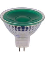 LED GU5.3 MR16 Glass 50x47.5 12V 5W 38° AC/DC Green Non-Dim