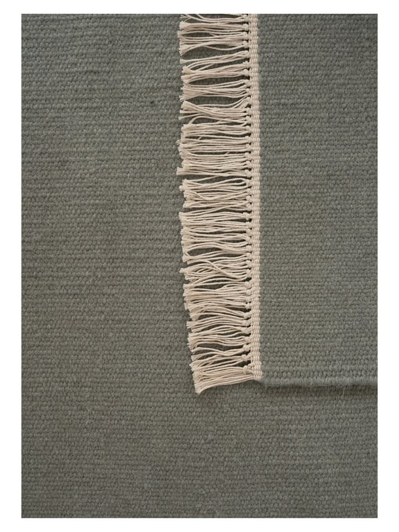 Wollen vloerkleed hip met flosjes Robijn Cactus