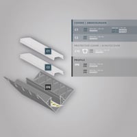 FP8 || LED tegel profiel binnenste hoek 300 cm