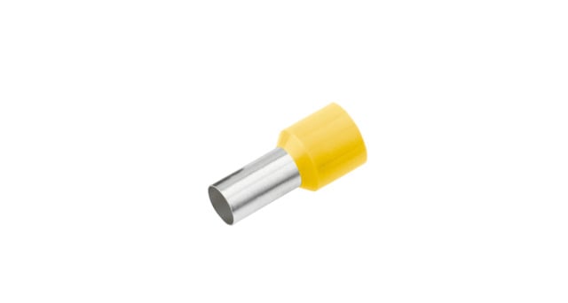 Geïsoleerde Adereindhuls, DIN 46228, 1mm², lengte 6mm, geel