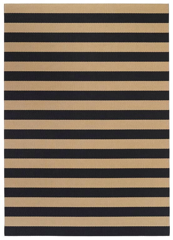Design vloerkleed Woodnotes Big Stripe Black – Natural 1420905