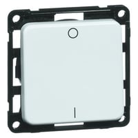 Compacta schakelaar 2-polig, met wip met opdruk, chroom