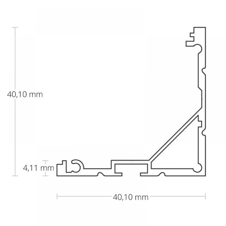PN19 LED Profiel 200cm, LED strips max. 20mm