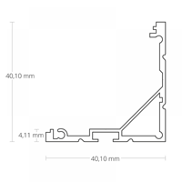 PN19 LED Profiel 200cm, LED strips max. 20mm