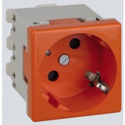 Efapel Veilig Stopcontact Met Randaarde (Schuko) Horizontaal Open - 2 Mod Oranje
