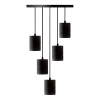 Calex Retro pendant with Ceiling plate dia 400mm, black fittings 5xE40 (2 mtr wire)