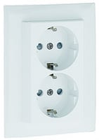 Efapel inbouw wcd met randaarde 2-voudig vlak enkel inbouw doos Wit (kindvriendelijk)