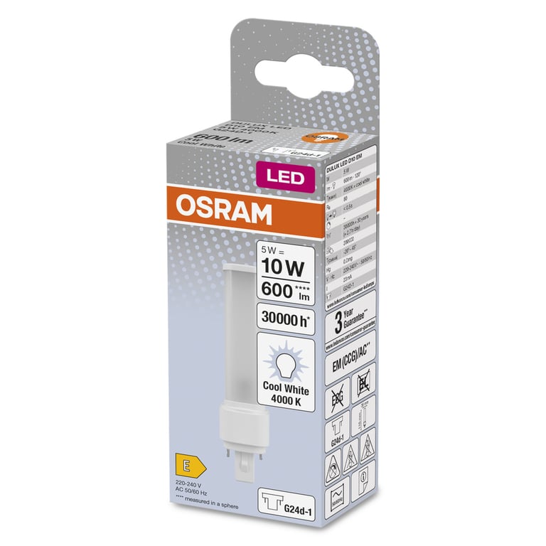 OSRAM DULUX® LED D EM &amp; AC MAINS 5W 840 G24D-1