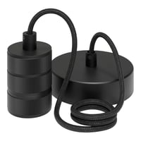 Calex Retro pendant E27 aluminium, matt black 3 ring model