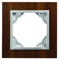 Efapel arbore/hout afdekr. 1v walnootboom/aluminium