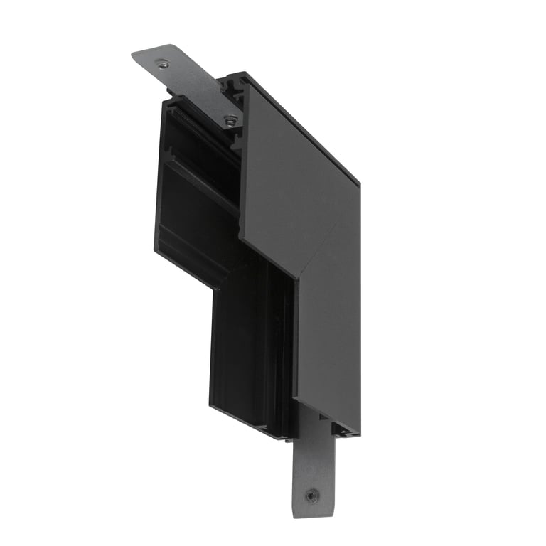L-verbinder mechanisch, 48V TRACK, voor opbouwrail diep, stereo, zwart