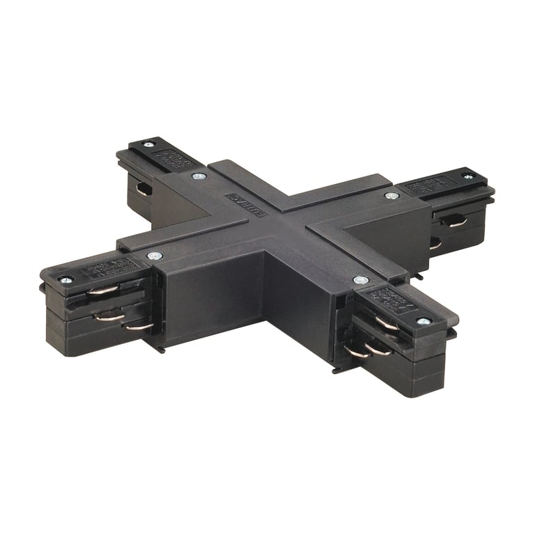 X-verbinder voor 3-fase rail zwart