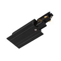 Eindvoeding, voor S-TRACK 3-fase-inbouwrail, aarde rechts, zwart, DALI