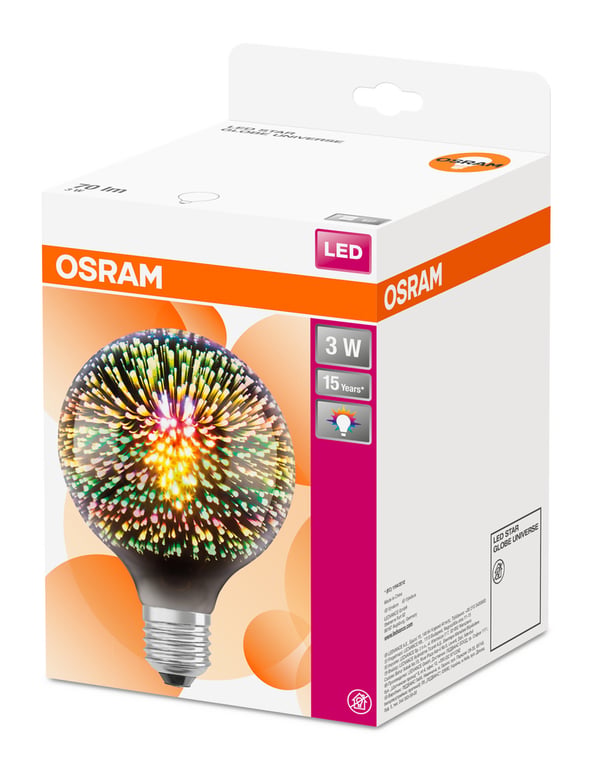 LED STAR GLOBE UNIVERSE 300 3 W/2700K E27 (CS à 1 PCE)