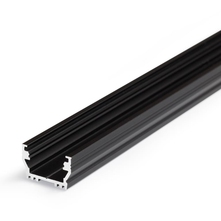 Profiel 12 opbouw 2 meter zwart geschikt voor cob ledstrips van max 12