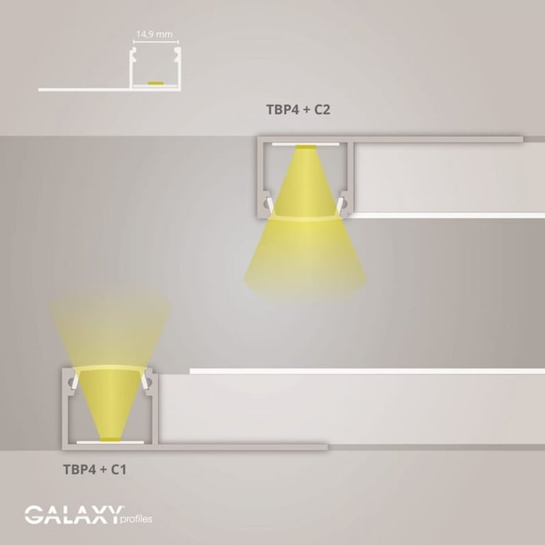 TBP4 LED gipsplaat profiel 300 cm, LED Strips max. 14 mm