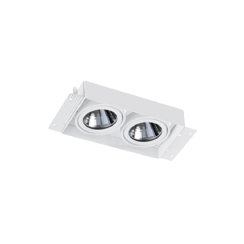 Downlight ring, trimless, 240x120mm, 2-voudig, wit draai-/kantelb