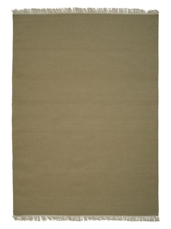 Wollen vloerkleed hip met flosjes Robijn Bamboo