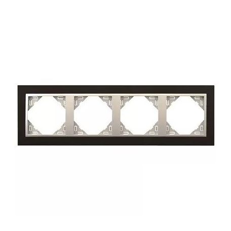 Efapel animato afdekr. 4v zwart/aluminium