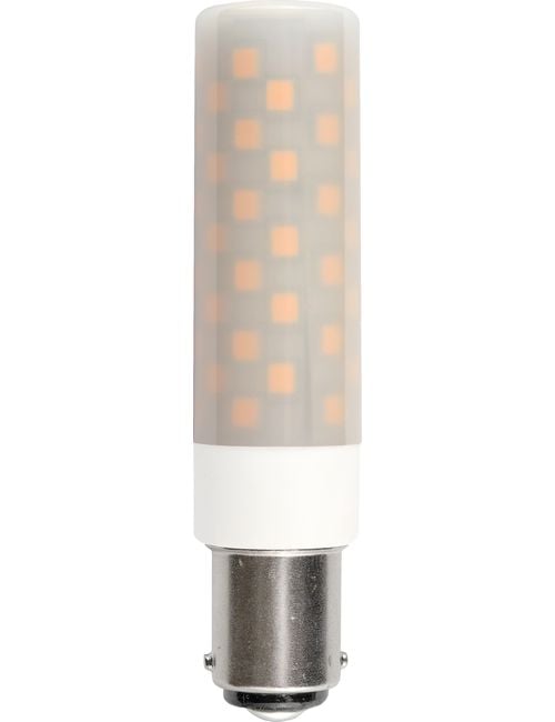 LED Ba15d Tube T18x80 230V 660Lm 6W 830 AC/DC Opal Dim