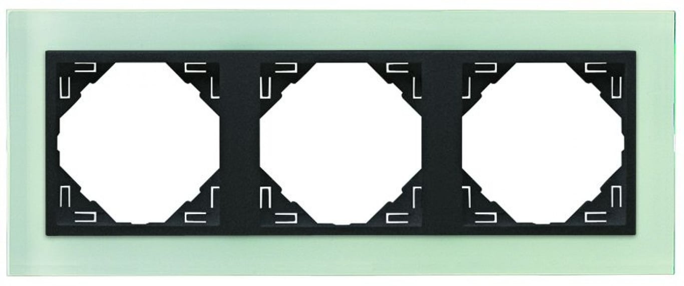 Efapel crystal afdekr. 3v wit glas/donker grijs