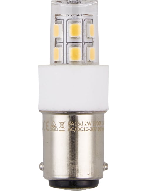 Masterlight - LED Ba15d Tube T17x47 10-30V 140Lm 2W 827 AC/DC Clear Non-Di SL024372427