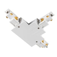 T-verbinder, voor S-TRACK 3-fase-inbouwrail, aarde buiten links, wit,