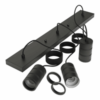 Calex Retro pendant with Ceiling plate rectangular 10x70cm, black fittings 3xE27 (2 mtr wire)