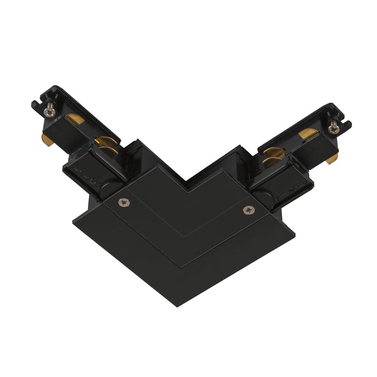 L-verbinder, voor S-TRACK 3-fase-inbouwrail, aarde links, zwart, DALI