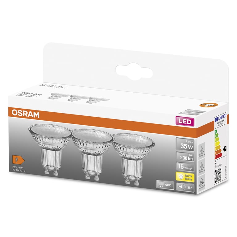 LED STAR PAR16 35 36° 2.6 W/2700K GU10 (CS à 3 PCE)