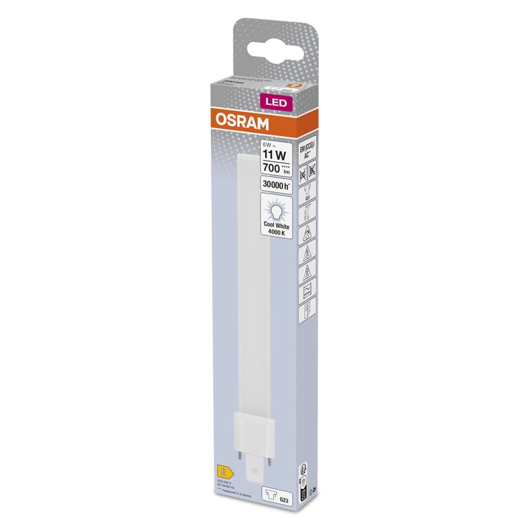 OSRAM DULUX® S LED EM & AC MAINS 6 W/4000K 200 mm (CS à 1 PCE)